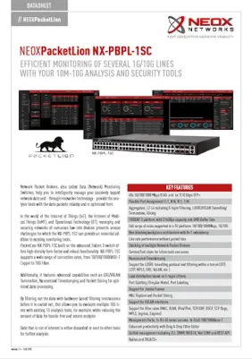 PacketLion Network-Packet-Broker - NX-PBPL-1SC - Datasheet Download